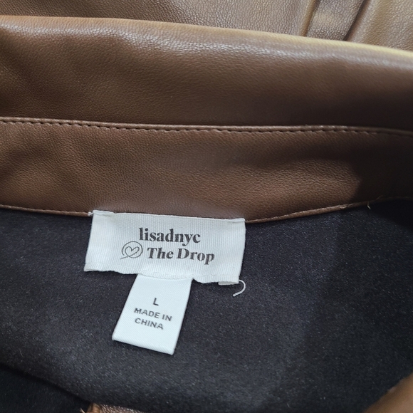 Lisadnyc The drop polyurethane shirt jacket womens sz.L - Picture 6 of 11